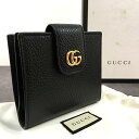 【中古】 送料込み! 未使用品 GUCCI コンパクトウォレット ブラック プチマーモント メンズ レディース 箱付き 227(4)