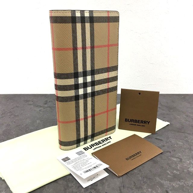 【中古】 送料込み！ 極美品 BURBERRY 長財布 ベージュ ノバチェック メンズ 縦型 バーバリーチェック 326