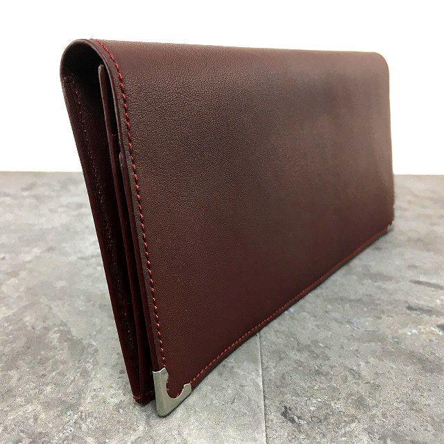 【中古】 送料込み☆ 極美品 Cartier 札入れ マストドゥカルティエ ボルドー レザー...
