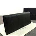 【中古】 送料込み! 未使用品 BURBERRY 長財布 ブラック 牛革 ノバチェック 箱付き 財布 58(4)