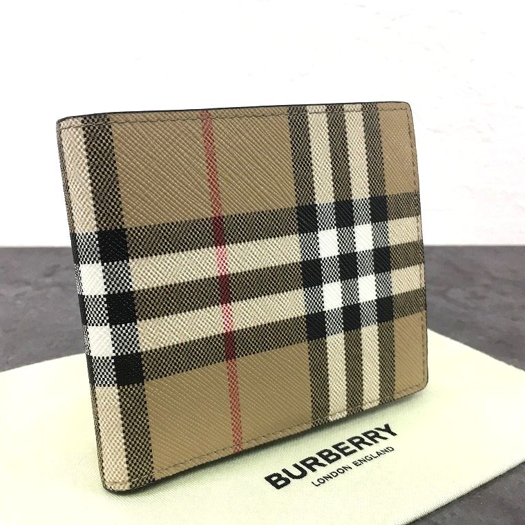 Rakuten - 【中古】 送料込み！ 未使用品 BURBERRY 二つ折り財布 チェック 251