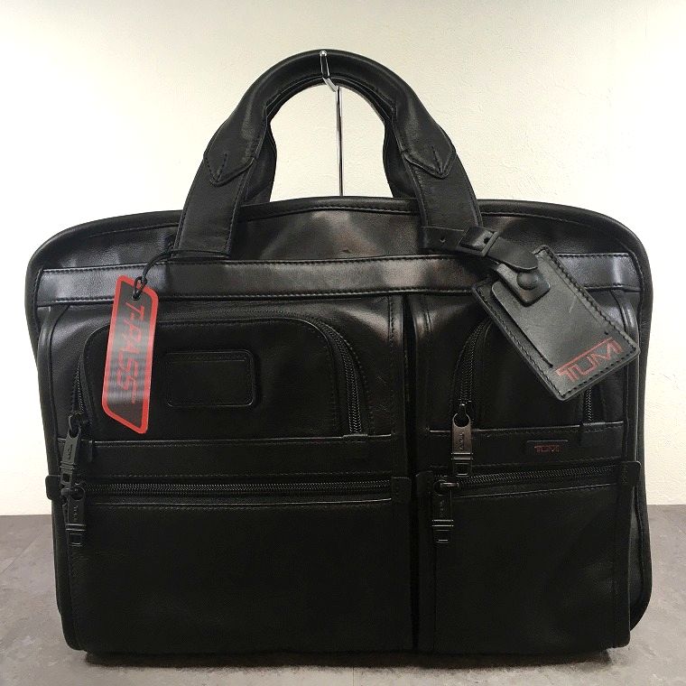 【中古】 送料込み！ 極美品 TUMI ビジネスバッグ 96516DH レザー ブラック T-PASS...