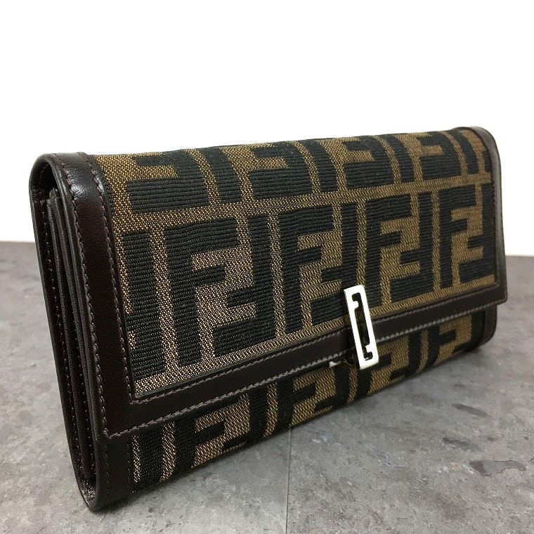 Fendi フェンディ ズッカ柄 長財布 ブラウン ブラック フェンディ 長財布 財布 メンズ 二つ折り ズッカ タバコブラウン&モレ
