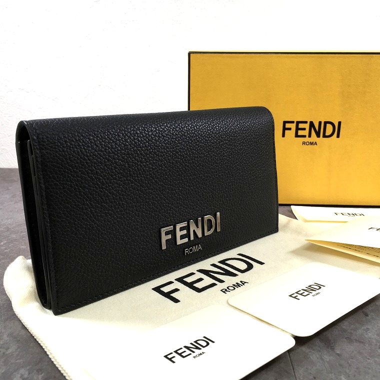 【中古】 送料込み！ 極美品 FENDI 長財布 7M0264 ブラック 箱付き 381