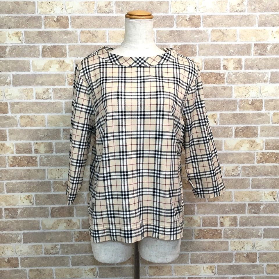 中古 美品 BURBERRY LONDON ノバチェック 七分袖 トップス ベージュ 8 oldcloset-10002965 S2Company サンプル画像2