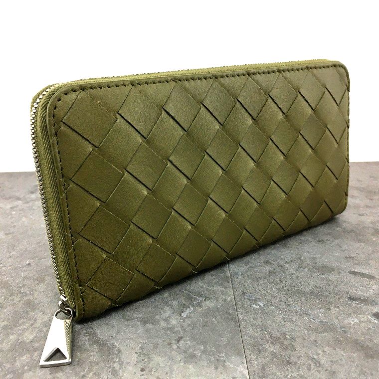 Rakuten - 【中古】 送料込み！ 美品 BOTTEGAVENETA ジップウォレット マキシイントレ カーキ 131