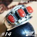 インディアンジュエリー リング #14 シルバー コーラル Indian jewelry - Ring - Coral メンズ レディース ギフト プレゼント おすすめ