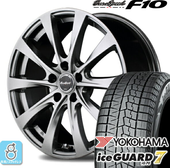 215/45R18 ヨコハマ アイスガード7 ig70 ユーロスピード F10 スタッドレスタイヤホイール 新品 4本セット バランス調整済み taiya