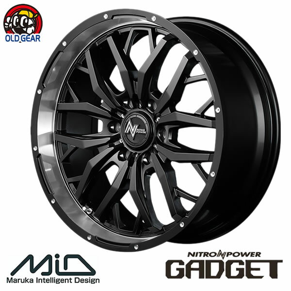 4本注文で送料無料 マルカサービス GADGET 17インチ 6.5J+38 6-139.7 セミグロスブラック＋リムヴァーティカルポリッシュ 新品ホイール 1本販売