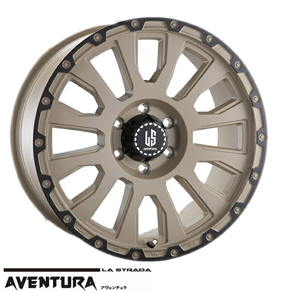 4本注文で送料無料 阿部商会 LA STRADA AVENTURA 18インチ 8.0J＋20 6-139.7 ソリッドデザートブラックアノダイズドリム 会社宛て注文の場合のみ送料無料 新品ホイール 1本販売 taiya