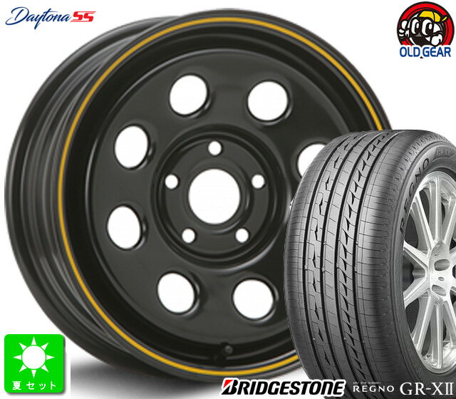 195/65R15 ブリヂストン レグノ GR-X2新品 サマータイヤ ホイール4本セットMLJ デイトナSS タイプ215インチ 6.0J 5H108ブラック/イエローライン taiya