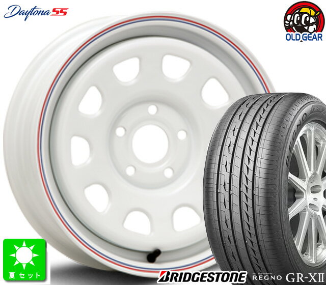 195/65R15 ブリヂストン レグノ GR-X2新品 サマータイヤ ホイール4本セットMLJ デイトナSS15インチ 6.0J 5H108トリコロールホワイト taiya