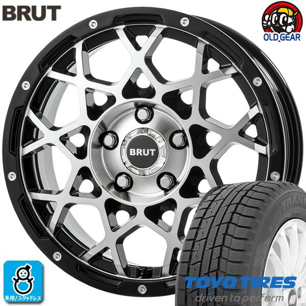 限定特価【2023〜2024年製】215/70R16 100Qトーヨー ウィンタートランパス TX新品 スタッドレスタイヤ ホイール4本セットブルート BRUT BR-5516インチ 6.5J 5H114.3ミルドマシンブラック組込み済 バランス調整済 taiya