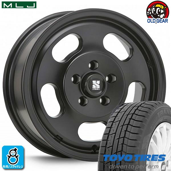限定特価【2023〜2024年製】215/70R16 100Qトーヨー ウィンタートランパス TX新品 スタッドレスタイヤ ホイール4本セットMLJ XTREME-J D:SLOT16インチ 6.5J 5H114.3サテンブラック組込み済 バランス調整済 taiya