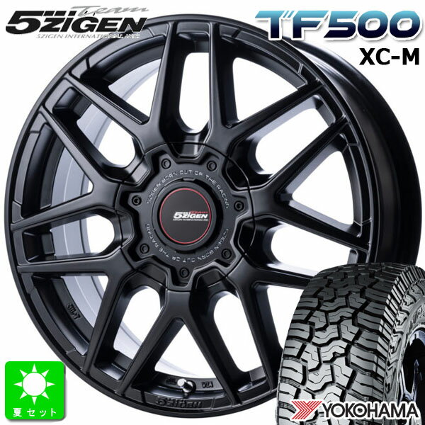 LT215/70R16 100/97Qヨコハマ ジオランダー X-A/T G016新品 サマータイヤ ホイール4本セット5ZIGEN TF500 XC-M16インチ 6.5J 6H139.7セミグロスブラック組込み済 バランス調整済