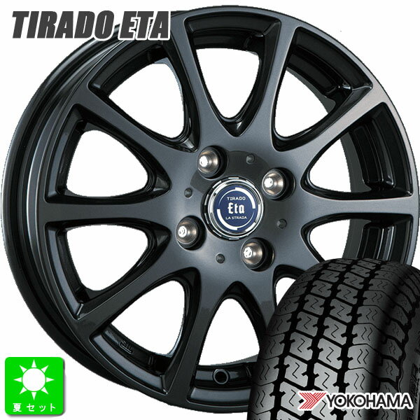 145/80R12 80/78(145R12 6PR)ヨコハマ スーパーバン YOKOHAMA SUPER VAN Y356新品 サマータイヤ ホイール4本セットティラード イータ12インチ 4.00B 4H100グラファイトグレー組込み済 バランス調整済