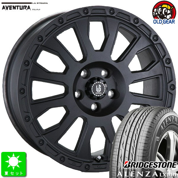 225/65R17ブリヂストン アレンザ LX100新品 サマータイヤ ホイール4本セットラ・ストラーダ アヴェンチュラ17インチ 7.0J 5H114.3リンクルブラック taiya