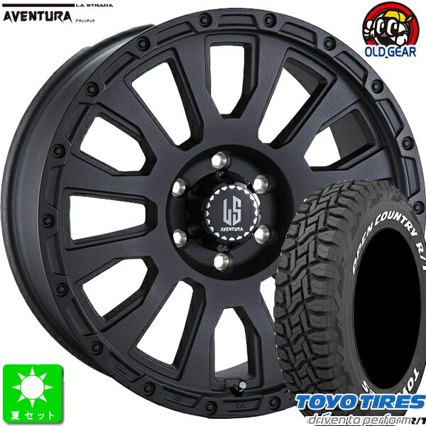 265/65R17トーヨー OPEN COUNTRY R/T ホワイトレター新品 サマータイヤ ホイール4本セットラ・ストラーダ アヴェンチュラ17インチ 8.0J 6H139.7リンクルブラック taiya