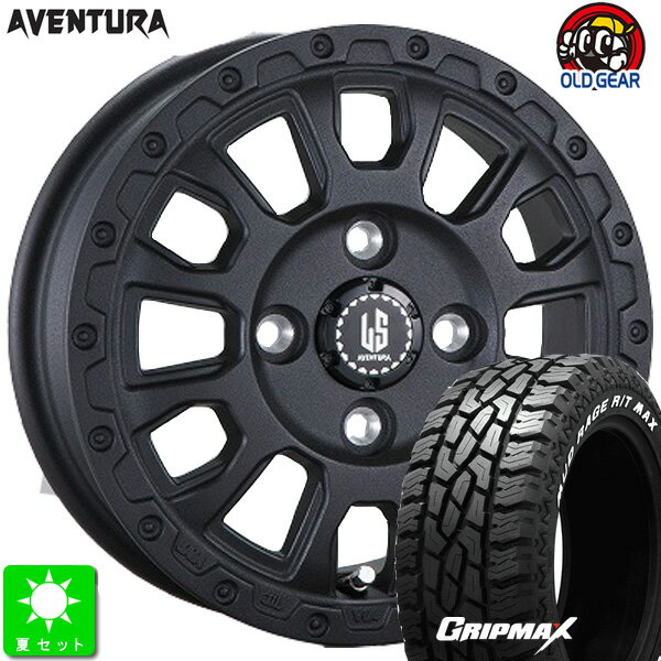 175/60R16GRIPMAX MUD Rage R/T MAXホワイトレター新品 サマータイヤ ホイール4本セットラ・ストラーダ アヴェンチュラLA-STRADA AVENTURA16インチ 6.0J 4H100リンクルブラック taiya