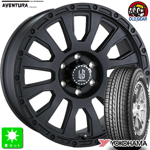 215/65R16C 109/107ヨコハマ パラダ PA03ホワイトレター新品 サマータイヤ ホイール4本セットラストラーダ アヴェンチュラLA STRADA AVENTURA16インチ 6.5J 6H139.7リンクルブラック組込み済 バランス調整済