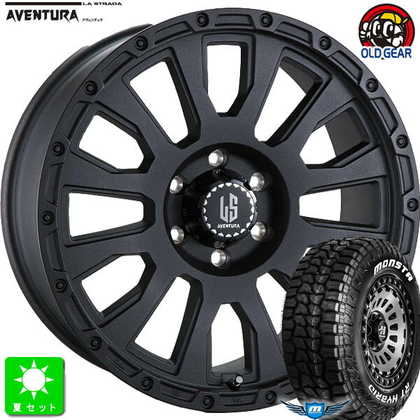 215/65R16C 109/107モンスタタイヤ RT ハイブリッドホワイトレター新品 サマータイヤ ホイール4本セットラストラーダ アヴェンチュラLA STRADA AVENTURA16インチ 6.5J 6H139.7リンクルブラック組込み済 バランス調整済