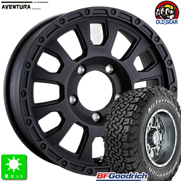 215/70R16 100/97R LRC RWLBF Goodrich All-Terrain T/A KO2 ホワイトレター新品 サマータイヤ ホイール4本セットラ・ストラーダ アヴェンチュラLA-STRADA AVENTURA16インチ 5.5J 5H139.7リンクルブラック taiya