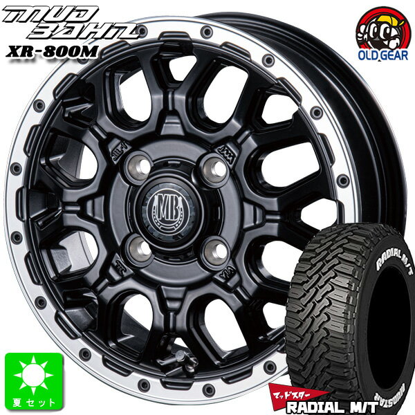 145/80R12 80/78(145R12 6PR)ナンカン NANKANG FT-9 M/T ホワイトレター新品 サマータイヤ ホイール4本セットインターミラノ マッドバーン XR-800M12インチ 4.00B 4H100MBK/RP組込み済 バランス調整済 taiya