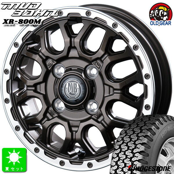 145/80R12 80/78(145R12 6PR)ブリヂストン BRIDGESTONE RD-604V新品 サマータイヤ ホイール4本セットインターミラノ マッドバーン XR-800M12インチ 4.00B 4H100GBR/RP組込み済 バランス調整済 taiya
