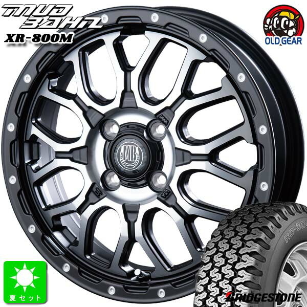 145/80R12 80/78(145R12 6PR)ブリヂストン BRIDGESTONE RD-604V新品 サマータイヤ ホイール4本セットインターミラノ マッドバーン XR-800M12インチ 4.00B 4H100MBK/DP組込み済 バランス調整済 taiya