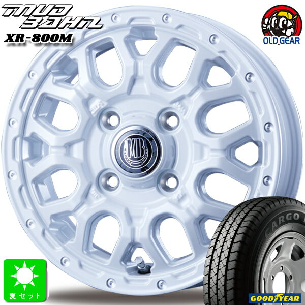 145/80R12 80/78(145R12 6PR)グッドイヤー カーゴプロ GOODYEAR CARGO PRO新品 サマータイヤ ホイール4本セットインターミラノ マッドバーン XR-800M12インチ 4.00B 4H100PWH/PP組込み済 バランス調整済 taiya
