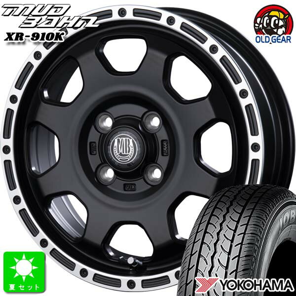 145/80R12 80/78(145R12 6PR)ヨコハマ JOB RY52新品 サマータイヤ ホイール4本セットインターミラノ マッドバーン XR-910K12インチ 4.00B 4H100MBK/RP組込み済 バランス調整済 taiya