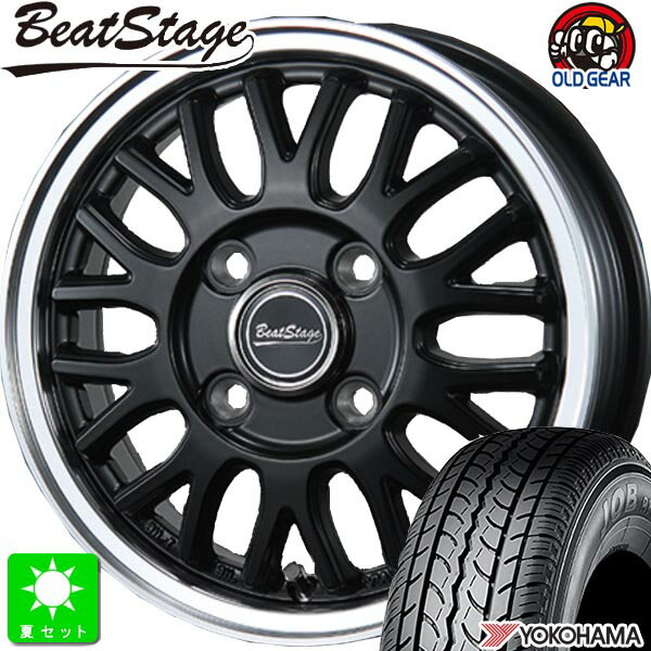 145/80R12 80/78(145R12 6PR)ヨコハマ JOB RY52新品 サマータイヤ ホイール4本セットブレスト ビートステージ BLEST Beat Stage MT-C12インチ 4.00B 4H100セミグロスブラック組込み済 バランス調整済 taiya