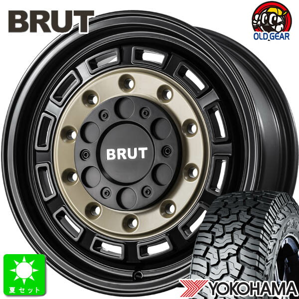 LT215/70R16 100/97Qヨコハマ ジオランダー X-A/T G016新品 サマータイヤ ホイール4本セットブルート BRUT BR-70 16インチ 6.5J 6H139.7ベージュブラック組込み済 バランス調整済