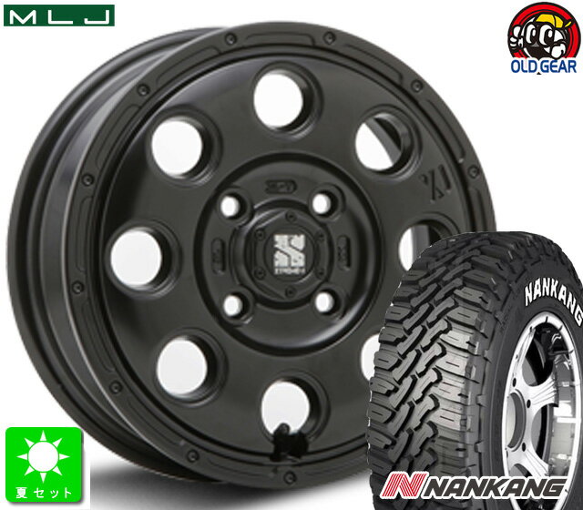 145/80R12 80/78(145R12 6PR)ナンカン NANKANG FT-9ホワイトレター新品 サマータイヤ ホイール4本セットMLJ XTREME-J KK0312インチ 3.5J 4H100サテンブラック taiya