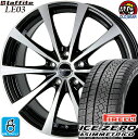 215/50R17 ピレリ アイスゼロ アシンメトリコ スタッドレスタイヤホイール 新品 4本セット ホットスタッフ ラフィット LE-03 ブラックポリッシュ(BK/P) 17インチ 5H114.3 組込みバランス調整済み taiya