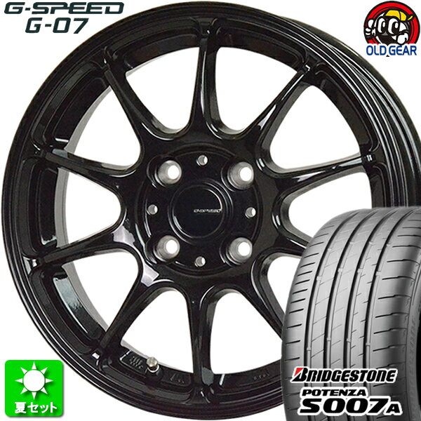 205/40R17 ブリヂストン ポテンザ S007A 新品サマータイヤ ホイール 4本セット ホットスタッフ Gスピード G-07 メタリックブラック(MBK) 17インチ 4H100 組込み済 バランス調整済 taiya