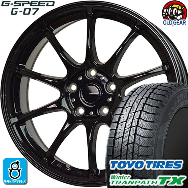 215/65R15 トーヨータイヤ ウィンタートランパスTX スタッドレスタイヤホイール 新品 4本セット ホットスタッフ Gスピード G-07 メタリックブラック(MBK) 15インチ 5H114.3 組込みバランス調整済み taiya