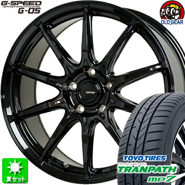 215/60R16 トーヨータイヤ トランパス MP7 新品サマータイヤ ホイール 4本セット ホットスタッフ Gスピード G-05 メタリックブラック(MBK) 16インチ 5H114.3 組込み済 バランス調整済 taiya