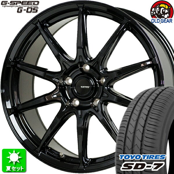 215/60R16 トーヨータイヤ SD-7 新品サマータイヤ ホイール 4本セット ホットスタッフ Gスピード G-05 メタリックブラック(MBK) 16インチ 5H114.3 組込み済 バランス調整済 taiya