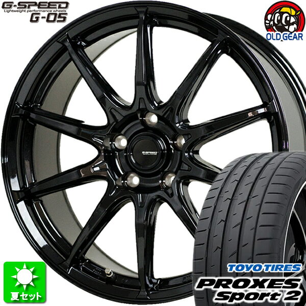225/40R18 トーヨータイヤ プロクセス スポーツ2 新品サマータイヤ ホイール 4本セット ホットスタッフ Gスピード G-05 メタリックブラック(MBK) 18インチ 5H114.3 組込み済 バランス調整済 taiya