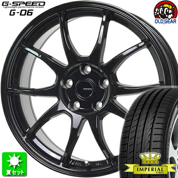 195/45R17 インペリアル エコスポーツ2 新品サマータイヤ ホイール 4本セット ホットスタッフ Gスピード G-06 メタリックブラック(MBK) 17インチ 5H114.3 組込み済 バランス調整済 taiya