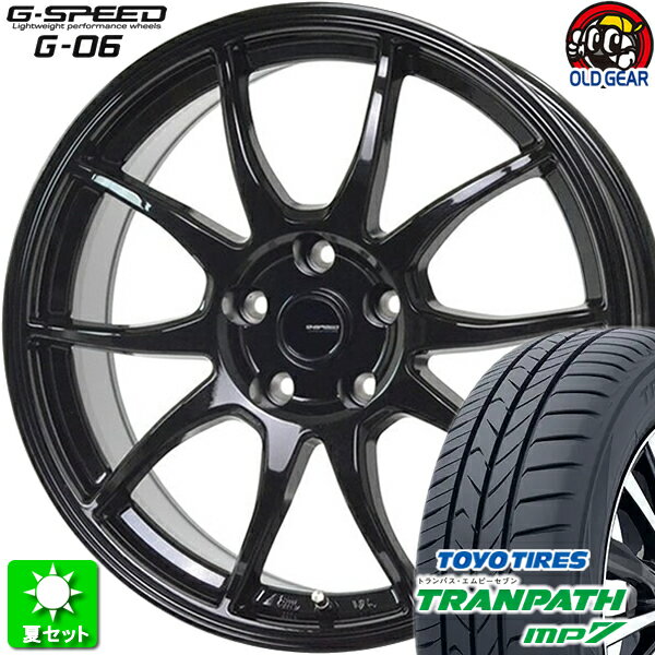 205/60R16 トーヨータイヤ トランパス MP7 新品サマータイヤ ホイール 4本セット ホットスタッフ Gスピード G-06 メタリックブラック(MBK) 16インチ 5H100 組込み済 バランス調整済 taiya