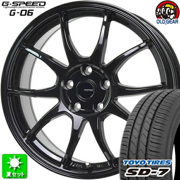 205/65R15 トーヨータイヤ SD-7 新品サマータイヤ ホイール 4本セット ホットスタッフ Gスピード G-06 メタリックブラック(MBK) 15インチ 5H114.3 組込み済 バランス調整済 taiya