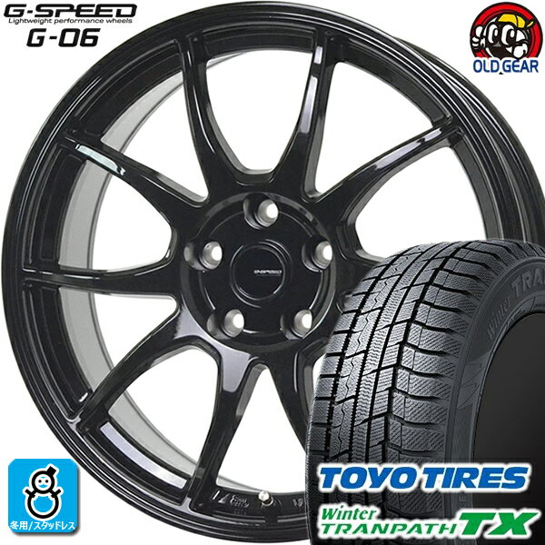 195/65R15 トーヨータイヤ ウィンタートランパスTX スタッドレスタイヤホイール 新品 4本セット ホットスタッフ Gスピード G-06 メタリックブラック(MBK) 15インチ 5H114.3 組込みバランス調整済み taiya