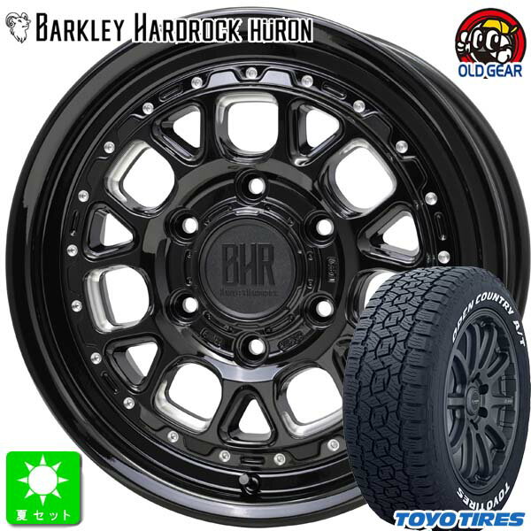 215/65R16C 109/107トーヨー オープンカントリー A/T 3 ホワイトレター新品 サマータイヤ ホイール4本セットバークレイ ハードロック ヒューロン 16インチ 6.5J 6H139.7グロスブラックマシニング組込み済 バランス調整済