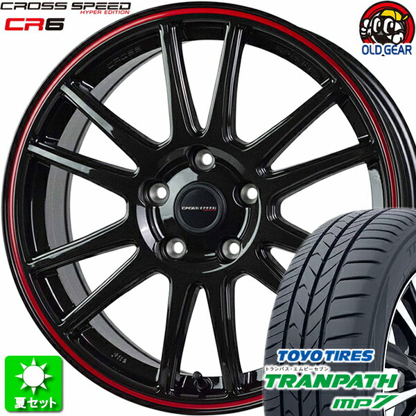 215/45R18 トーヨータイヤ トランパス MP7 新品サマータイヤ ホイール 4本セット ホットスタッフ クロススピード ハイパーエディション CR6 グロスガンメタ&レッドライン 18インチ 5H114.3 組込み済 バランス調整済 taiya