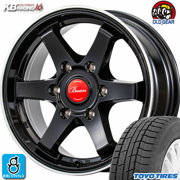 【2023〜2024年製】215/65R16 98Qトーヨー ウィンタートランパス TXTOYO WINTER TRANPATH TX新品 スタッドレスタイヤ ホイール4本セット舞杏 BUAN KBレーシング16インチ 6.5J 6H139.7ブラックリングカット組込み済 バランス調整済 taiya