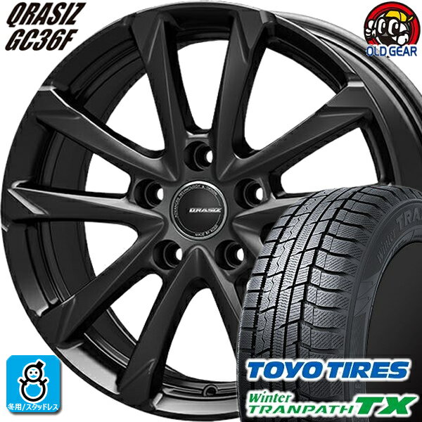 205/70R15 トーヨータイヤ ウィンタートランパスTX スタッドレスタイヤホイール 新品 4本セット KITジャパン クレイシズ GC36F グロッシーブラック(GBK) 15インチ 5H114.3 組込みバランス調整済み taiya