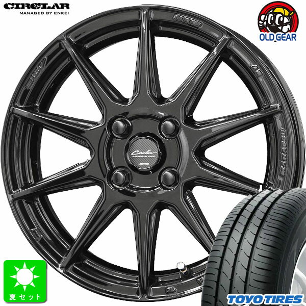155/65R14トーヨー ナノエナジー3新品 サマータイヤ ホイール4本セット共豊 サーキュラー C10R14インチ 4.5J 4H100グロスブラック組込み済 バランス調整済 taiya