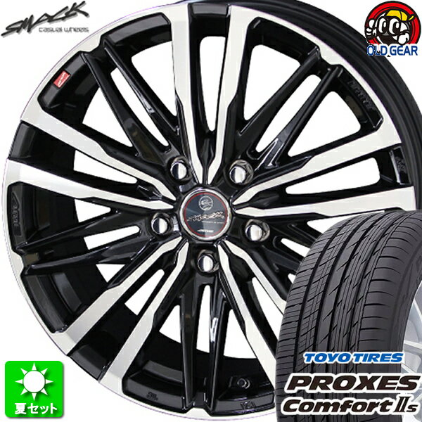 225/40R18 トーヨータイヤ プロクセス コンフォート2S 新品サマータイヤ ホイール 4本セット 共豊 スマック クレスト サファイアブラック×ポリッシュ 18インチ 5H114.3 組込み済 バランス調整済 taiya